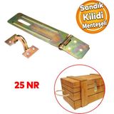 Badem10 Sandık Kutu Askısı 25 Lik Menteşeli Kilit Tosba Kilit Asma Kilit Aparatı