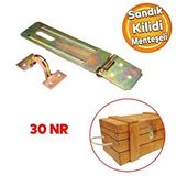 Badem10 Sandık Kutu Askısı 30 Luk Menteşeli Kilit Tosba Kilit Asma Kilit Aparatı