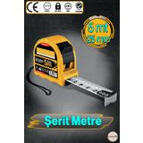 Badem10 Şantiye Şerit Metre Darbeye Dayanıklı Kilitli 5 Metre x 25 mm Oto Kilitli Mezura Ölçüm Aleti