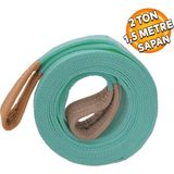 Badem10 Sapan Polyester Spanzet 2 Ton 1.5 Metre Turkuaz Sağlam Yük Kaldırma Taşıma İndirme Halat