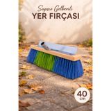Badem10 Sapsız Ahşap Çalı Fırçası 40 cm Bahçe Süpürgesi Sert Kıllı Zemin Temizleme Dayanıklı Tasarım