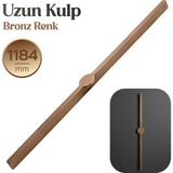 Badem10 Saral Çizgili Saten Bronz Kulp 1184 mm 118,4 cm Mobilya Çekmece Mutfak Dolabı Dolap Kapak Kulplar - Metal