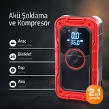 Badem10 Şarjlı Taşınabilir 150 Psı Araba Şambrel Kompresör Taşınabilir Akü Şoklama Takviye Cihazı 1000A