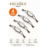Badem10 Seçil Eskitme Antik Metal (128 Mm-12.8 Cm) (4 Adet) Mobilya Mutfak Dolabı Dolap Kulpu Kulbu Kulpları