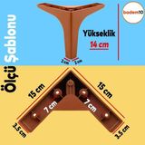 Badem10 Sedef 6'lı Çekyat Koltuk Kanepe Destek Ayağı 14 cm Kahverengi Baza Set Mobilya TV Ünitesi