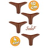 Badem10 Sedef Lüks 10 cm Ahşap Desenli 4 Adet Mobilya Kanepe Sehpa TV Ünitesi Koltuk Ayağı
