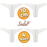 Badem10 Sedef Lüks 10 cm Beyaz 4 Adet Mobilya Kanepe Sehpa TV Ünitesi Koltuk Ayağı