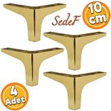 Badem10 Sedef Lüks 10 cm Gold 4 Adet Mobilya Kanepe Sehpa TV Ünitesi Koltuk Ayağı