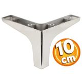 Badem10 Sedef Lüks 10 cm Parlak Krom Baza Mobilya Kanepe Sehpa TV Ünitesi Koltuk Ayağı