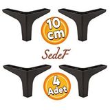 Badem10 Sedef Lüks 10 cm Siyah 4 Adet Mobilya Kanepe Sehpa TV Ünitesi Koltuk Ayağı