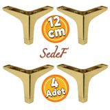 Badem10 Sedef Lüks 12 cm Gold 4 Adet Mobilya Kanepe Sehpa TV Ünitesi Koltuk Ayağı