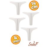 Badem10 Sedef Lüks 14 cm Beyaz 4 Adet Mobilya Kanepe Sehpa TV Ünitesi Koltuk Ayağı