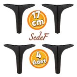 Badem10 Sedef Lüks 17 cm Siyah 4 Adet Mobilya Kanepe Sehpa TV Ünitesi Koltuk Ayağı