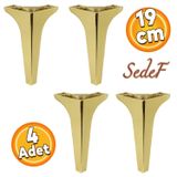 Badem10 Sedef Lüks 19 cm Altın Gold Baza Mobilya Kanepe Sehpa TV Ünitesi Koltuk Ayağı