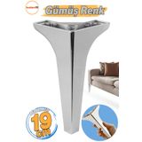 Badem10 Sedef Lüks Gümüş Mobilya Kanepe Koltuk Ayağı 19 cm Ünite Konsol Yükseltici Yükseltme Lüks Ayakları