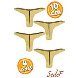 Badem10 Sedef Lüks Mobilya Kanepe Sehpa Tv Ünitesi Koltuk Ayağı 10 Cm Plastik Gold Ayakları (4 ADET)