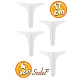 Badem10 Sedef Lüks Mobilya Kanepe Tv Ünitesi Konsol Koltuk Ayağı 17 Cm Beyaz Ayakları 4 Adet