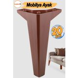 Badem10 Sedir 20 cm Ceviz Renk Kahverengi Mobilya Kanepe Sehpa Tv Ünitesi Koltuk Ayağı Baza Ayakları