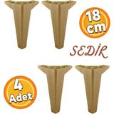 Badem10 Sedir Lüks Mobilya Kanepe Sehpa Tv Ünitesi Konsol Koltuk Ayağı Açık Ceviz 18 cm Ayakları (4 Adet)