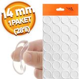 Badem10 Şeffaf 14 mm 28'li Mobilya Raf Ses Yapışkanlı Cam Tutucu