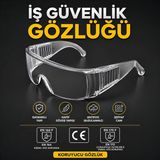 Badem10 Şeffaf Iş Güvenlik Gözlüğü Kaynak Koruyucu Gözlük S700 Major Standart Beden