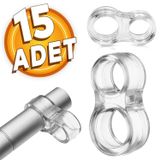 Badem10 Şeffaf Silikon Durdurucu Tutucu Pencere Kolu Tamponu 15 Adet Kapı Stoperi
