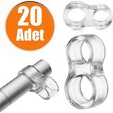 Badem10 Şeffaf Silikon Plastik Kapı Kolu Tutucu Tutacağı Durdurucu Pencere Tamponu Stoperi (20 Adet)