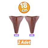 Badem10 Seher 1 Çift 18 cm Kahverengi Baza Avangart Mobilya Kanepe Sehpa Çekyat Koltuk Ayağı