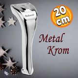 Badem10 Sehpa Masa Yükseltici Ünite Baza Koltuk Ayağı Mobilya Ayakları Ayağı Metal Ayak 20 cm Krom