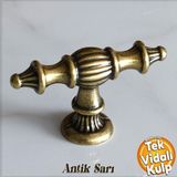 Badem10 Şehzade Düğme Antik Sarı Kulp Mobilya Çekmece Mutfak Dolabı Dolap Kulpları Kapak Kulpu Kulb Metal