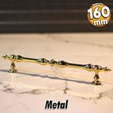 Badem10 Şehzade Kulp Mobilya Mutfak Dolabı Çekmece Dolap Kulpları Kapak Kulpu Kulbu Gold 160 mm Metal