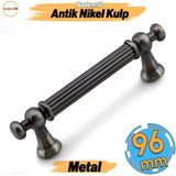 Badem10 Selçuklu Antik Nikel Metal Kulp 96 mm Mobilya Çekmece Mutfak Dolabı Dolap Kapak Kulpları