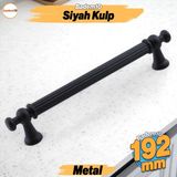Badem10 Selçuklu Siyah Metal Kulp 192 mm Mobilya Çekmece Mutfak Dolabı Dolap Kapak Kulpu