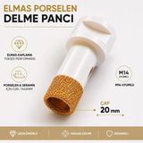 Badem10 Seramik Granit Delme Pançı 20 mm M14 Uyumlu Vakumlu Elmas Kesici Uç Porselen Fayans Delme Aparatı - Renkli