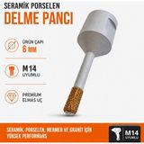 Badem10 Seramik Granit Panç 6 mm M14 Uyumlu Elmas Delme Ucu Porselen Fayans Mermer Kesici Matkap Ucu - Renkli