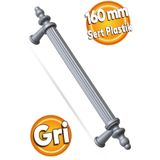Badem10 (SERT PLASTİK) Polavit 160 Mm Gri Mobilya Mutfak Çekmece Dolap Dolabı Kulpu Kulbu Kulpları