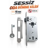 Badem10 Sessiz Gömme Kilit 40 mm Oda Kapı Kilidi Barelsiz İç Kapı Kilit Mekanizması Dayanıklı Metal Gövde