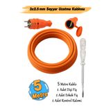 Badem10 Seyyar 5 Metre Uzatma Kablosu 3x2.5 mm Elektrik Kablo Kontrol Kalem Dişi Erkek Fiş TTR CCA Çok Telli