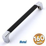 Badem10 Side Kulp Mobilya Mutfak Dolabı Çekmece Dolap Kulpları Kapak Kulpu Kulbu Siyah 160 mm Metal