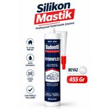 Badem10 Silikon Mastik Beyaz 455 gr Kapı Pencere Suya Dayanıklı Elastik Sızdırmazlık Dolgu Silikonu