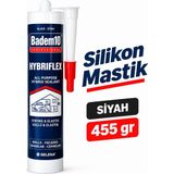 Badem10 Siyah Silikon Mastik 455 gr Kapı Pencere Dolgu Sızdırmazlık Izolasyon Inşaat Tamir Malzemesi