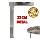 Badem10 Sofra Ayağı 22 cm Metal Katlanır Siyah Taban Yer Sofrası Sini Altı Mobilya Ayak Sehpa Masa