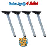 Badem10 Sofra Ayağı 25 cm Metal 4 Adet Plastik Siyah Taban Katlanır Yer Sofrası Sini Altı Mobilya Ayak Masa
