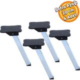 Badem10 Sofra Ayağı Metal Plastik Siyah taban Katlanır Yer Sofrası Sini Altı 20 cm Beyaz (4 ADET)