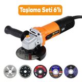 Badem10 Spiral Avuç İçi Taşlama Seti 115 mm Ahşap Mermer Beton Metal Tuğla Kesici İnox Flap Disk 6'lı Set