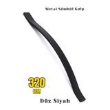 Badem10 Sümbül Düz Siyah 320 mm Metal Kulp Çekmece Kolu Kapak Kulpları Mobilya Kulpu Modern Mutfak Dolabı