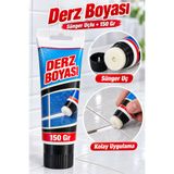 Badem10 Sünger Uçlu Beyaz Derz Boyası 150 gr Fayans Seramik Derz Yenileyici Banyo Mutfak Derz Kalemi Boyama