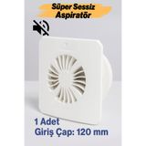 Badem10 Süper Sessiz Aspiratör 120 mm Banyo WC Tuvalet Havalandırma Fanı Duvar Tipi Aspiratör Mutfak Hava