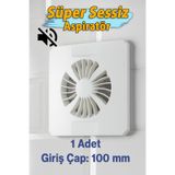 Badem10 Süper Sessiz Banyo WC Aspiratör Fanı 100 mm Duvar Tipi Tuvalet Havalandırma Mutfak Hava Aspiratörü
