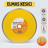 Badem10 Sürekli Elmas Kesici Disk 230 mm Kuru ve Sulu Kesim 22.23 mm Mermer Seramik Tuğla Kesimi Için Uygun - Sarı